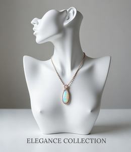 Collar de Bambú Clásico con Macramé Blanco, Colgante de Bola de Piedra Preciosa Hecho a Mano, Joyería de Cristal Curativo, Mangalmay Corporation - Product Image 2