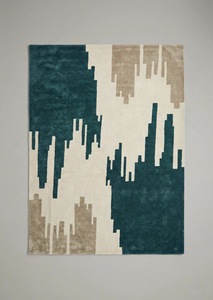 พรมขนสัตว์แบบทัฟท์มือคุณภาพพรีเมียม ลายแบบนามธรรม สีเบจโทนกลาง สำหรับตกแต่งบ้านสไตล์โมเดิร์น ด้านหลังเป็นยางลาเท็กซ์นุ่ม เหมาะสำหรับห้องนั่งเล่น บาร์ หรือห้องสวดมนต์ - Product Image 4