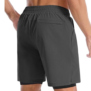 Shorts de sport 2 en 1 pour homme OEM, avec doublure de compression, pour la course à pied et la gym, poche pour téléphone, haute qualité, vente en gros - Product Image 4