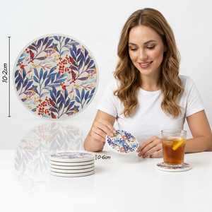 The Handmade Collection Resin Round Coaster <b>Set</b> 10.2cm Modern Design Eco-Friendly Handmade Reusable Drink Mats for Table Decor - Product Image 1