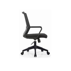 Modern <b>Mesh</b> Office Chair Black Ergonomic Swivel Desk Chair with Fixed Armrests and <b>Plastic</b> Base for Home Office Use - Product Image 5