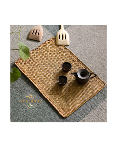 Best Price Style Rectangular Woven Bamboo Eco-Friendly Reversible <b>Placemats</b> Farmhouse Rustic Coasters Wipeable Table Pads - Product Image 2