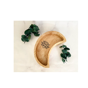 Bandeja de madera con forma de luna para presentación de alimentos de lujo, estilo moderno y brillante para el hogar, bandeja de madera en venta - Product Image 1