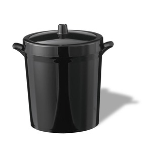 Cubeta de Hielo de Plástico Negra con Tapa, Enfriador de Champán Redondo, Vaso Aislado para Bebidas - Product Image 1