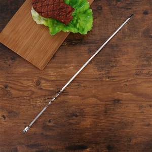 Brochetas de acero inoxidable para barbacoa, para uso doméstico y en restaurantes, con diseño de hoja plana y superficie de fácil limpieza. - Product Image 1