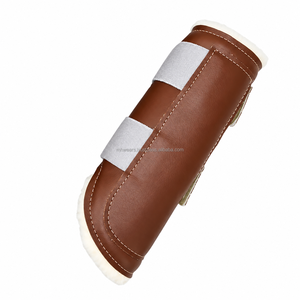 Botas de Protección para Caballos MH, de Color Sólido, en Cuero PU, para el Cuidado Equino, Polainas Protectoras para Caballos - Product Image 3