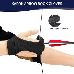 ถุงมือยิงธนูโพลีเอสเตอร์แบบมืออาชีพ ป้องกันนิ้วสามนิ้ว สำหรับธนูรีเคิร์ฟ ใช้ในการล่าสัตว์ ฝึกซ้อมยิงเป้า ระบายอากาศได้ดี วัสดุนุ่ม - Product Image 4