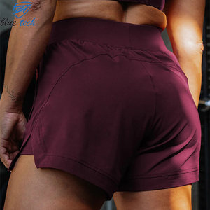 Women Gym Fitness Yoga Shorts High Waist Elastic Waist Seamless Breathable Activewear Solid Custom Logo Design Print - Product Image 4