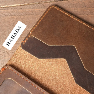 Bolsa de certificado con logotipo personalizado de fábrica, tarjetero de cuero Crazy Horse, tarjetero de cuero de vaca genuino, estuche delgado para tarjetas de crédito - Product Image 4