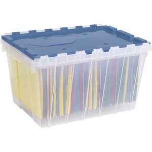 Contenitore di Stoccaggio in Plastica Impilabile da 12 Galloni con Coperchio Integrato e Guide per Archiviazione a Lettera - Armadietto Portadocumenti - Product Image 5