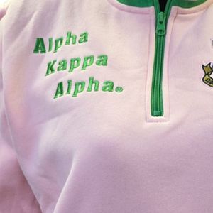 Pink Green <b>Quarter</b> <b>Zip</b> <b>Sweatshirt</b> <b>Women</b> Long Sleeve Pullover Top Casual Fashion Clothing Soft Comfortable Everyday Wear Apparel - Product Image 3