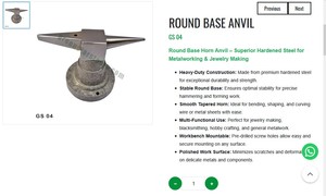 Round Base Horn Anvil Hardened Steel Jewelry Making <b>Tool</b> Metal Forming <b>Bench</b> Mount Goldsmith <b>Tool</b> | Item No GS-04 - Product Image 3