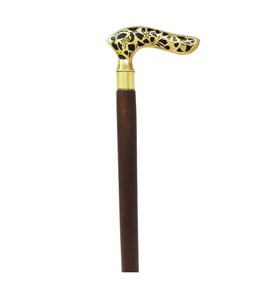 Bastón de latón con acabado antiguo, mango de diseño real, eje de madera resistente, bastón de lujo para movilidad, artículo de regalo - Product Image 6