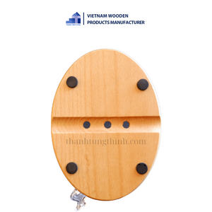 Wooden Soap Dish With Drainage Holes Anti-Slip Natural Finish Simple Shape Design Made in - Product Image 2