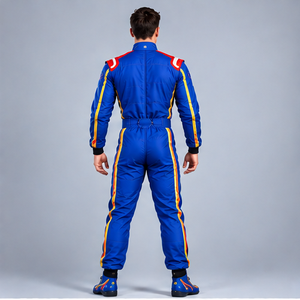 Men's Full Sleeve Racing Suit Blue Red Yellow Stripes Other Print Quick Dry <b>Waterproof</b> Polyester/Nylon Motorcycle Wear <b>All</b> - Product Image 1