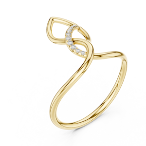 Anillo de oro macizo de 14k para mujer con diseño en espiral, corte redondo minimalista de diamante, para regalo, compromiso, aniversario, boda. - Product Image 3
