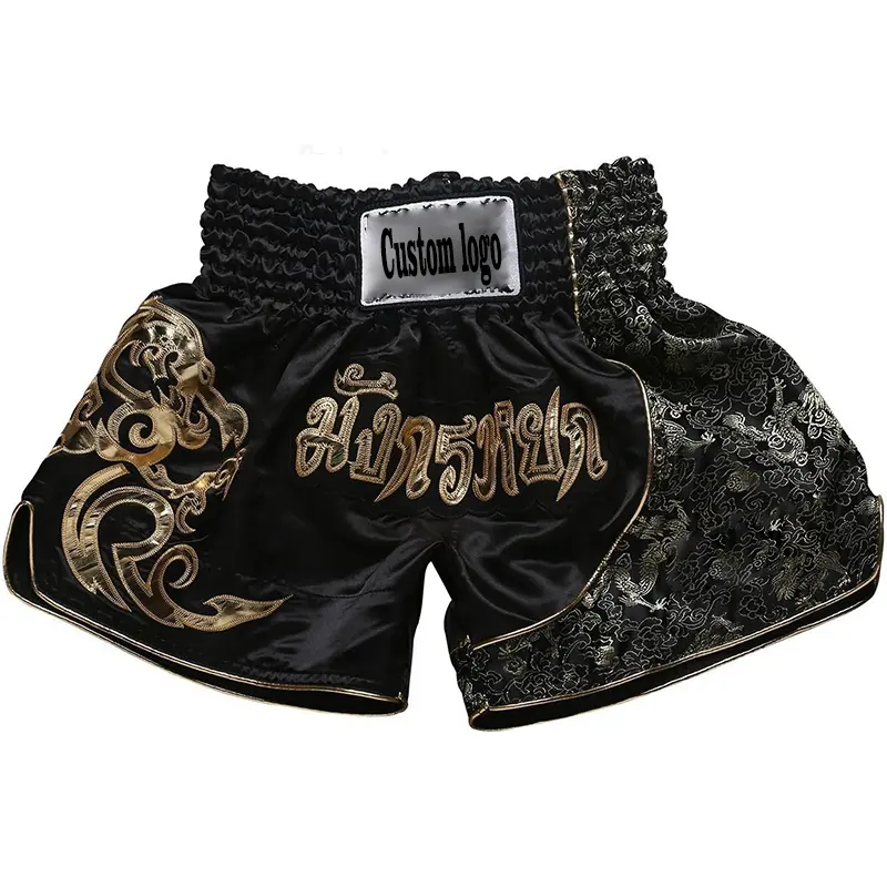 Calças de boxe masculinas estampadas MMA Shorts luta luta curto poliéster Kick Gel boxe Muay Thai Calças boxe BJJ Shorts