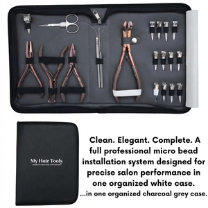 Kit complet d'installation d'extensions capillaires : Pince à micro-anneaux, Pince à sertir, Outil de pose de bandes adhésives, Pince d'ouverture et de fermeture, Pinces - Product Image 3