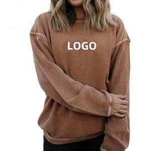 เสื้อสเวตเชิ้ตคอกลมทรงวินเทจสไตล์สตรีทแวร์สำหรับผู้หญิง ผลิตแบบขายส่ง รับผลิตแบรนด์ส่วนตัว - Product Image 1