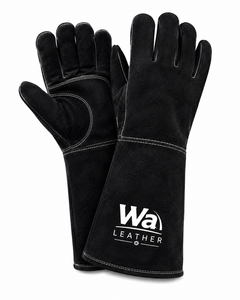 Guantes de soldador TIG de cuero de cabra serraje personalizados hasta el codo, con protección contra salpicaduras de metal fundido y llama, de secado rápido para trabajo. - Product Image 1