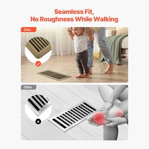 Griglie di ventilazione in ferro per pavimento, resistenti, da 4 x 10 pollici, confezione da 6, facilmente regolabili, per HVAC, calpestabili, antiruggine - Product Image 3