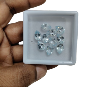 100% Topacio azul suizo natural Corte de pera Piedra preciosa Calibrada Sombra Suiza azul Topacio azul Piedras preciosas sueltas Fabricación hecha a mano - Product Image 3