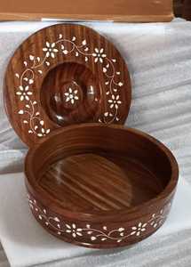 Boîte à chapati 100% en bois, classique, élégante, faite à la main, élégante, durable, récipient de rangement pour la cuisine - Product Image 2