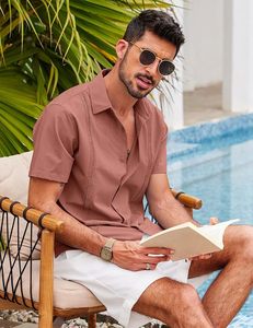 Camisas Personalizadas al por Mayor para Hombre, Manga Corta, Cuello Abotonado, Estilo Casual, para Playa y Verano, Fabricante y Proveedor OEM - Product Image 2