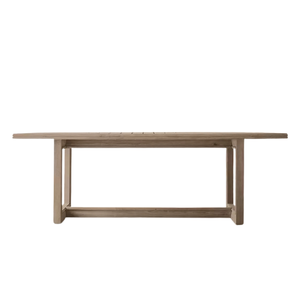 Mesa de Comedor Clásica para Exteriores, Madera de Teca Sólida, Tablero Rectangular con Listones, Base Resistente, Impermeable, para Patio y Jardín - Product Image 1