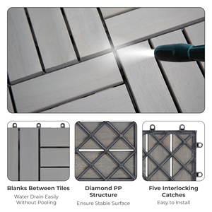 Nuevo azulejo de piso para exteriores de balcón de madera maciza con textura de madera para decoración exterior hecho en Vietnam - Product Image 4