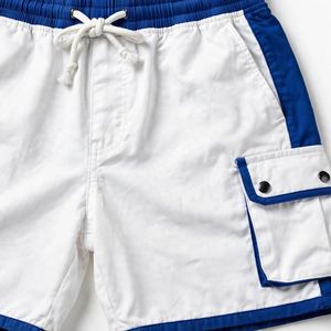 Pantalones Cortos Deportivos de Baloncesto Blancos y Azules Personalizados para Hombre, Pantalones Cortos Atléticos de Malla con Bolsillos, Fabricante OEM, Logotipo Personalizado al por Mayor - Product Image 4