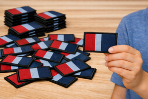 Gran Parche Bordado Tejido Rojo y Azul Cielo Estilo Paracaídas para Uniforme DZ - Product Image 4