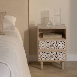 Mesita de noche rectangular Vandana Arion Novara 35x30 cm en madera de mango Ardel - Product Image 1