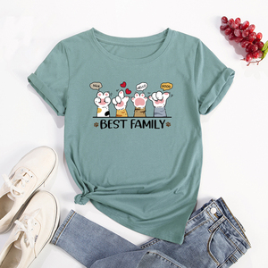 Camisetas de Punto Transpirables de Algodón Puro para Mujer, Marca 2025, con Lindo Logotipo de Gato, Corte Ajustado, Estilo Casual, Decoración con Parches - Product Image 5