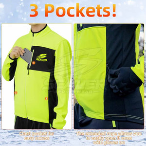Best Price Customized Winter <b>Cycling</b> <b>Jacket</b> with Full Zip Design Long Sleeves Rear Pockets Quick Dry Spandex/Polyester for <b>Men</b> - Product Image 4