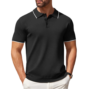 Polos de hombre de manga corta, tejidos, sólidos, transpirables, de corte clásico, ropa deportiva informal, polos de piqué 100% algodón para hombre - Product Image 6