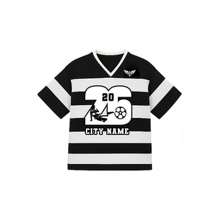 Camiseta de Fútbol Vintage Unisex con Estampado de Letras, de Poliéster, Corte Cuadrado, Oversize, de Alta Calidad, Cuello en V, Malla Personalizada de Secado Rápido - Product Image 3