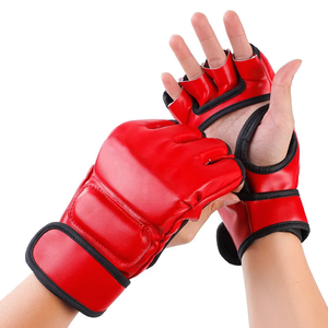 Guantes de MMA Unisex Semi-Contacto con Diseño de Palma Abierta, Cierre Ajustable con Gancho y Bucle, Protección UV, Material PU Impermeable, para Boxeo y Karate - Product Image 1