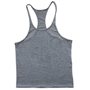 Men's Gray Sleeveless Tank Top With Yellow Side Panels O-Neck Quick Dry Sporty Workout Vest Knitted Polyester Fit - Product Image 4