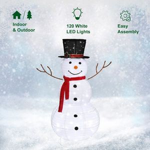 60*60*120cm 30.00V 3.60W Bonhomme de neige blanc en polaire pour jardin, décoration de Noël, remplace le produit 62175283, lumières de Noël - Product Image 5