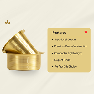 Brass Coffee Filter <b>Set</b> With Dabara Tumbler South Indian Matte Finish Traditional Drip Brewing Kitchen Serving Gift - Product Image 5