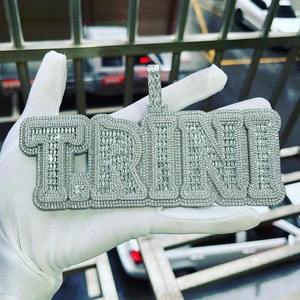 Pendentifs Hip Hop pour Hommes et Femmes, en Moissanite de laboratoire, taille brillant ronde, plaqué argent 925, sertis clos, Fourniture directe usine - Product Image 2