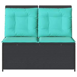 ม้านั่งพักผ่อนหวายโพลีสีเทอร์ควอยซ์สีดำ - Product Image 4