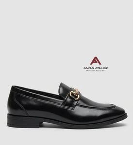 Mocasines de Piel Vacuna con Punta en Pico y Hebilla Metálica para Hombre - Zapatos Formales de Primera Calidad para Oficina y Trabajo, Elegantes para Uso Diario - Product Image 3