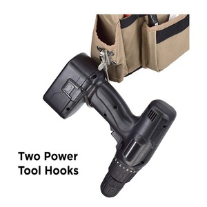 Heavy Duty <b>Tool</b> <b>Belt</b> with Multiple Pockets and Adjustable Straps for Construction Workers Tan Color Durable Waist Bag - Product Image 5