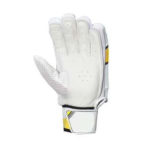 Gants de cricket en cuir blanc et jaune OEM ODM, rembourrés, protecteurs, ambidextres, équipement sportif durable, gants de sport personnalisés - Product Image 4