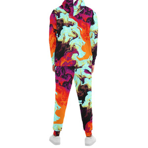 Wholesale Streetwear Regular Fit Heavyweight Winter Hoodie & Pants Sets Men Custom Logo Sublimation Transfer Print Side Pockets - Product Image 2