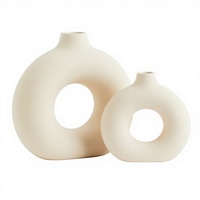 Vases en céramique texturée faits à la main Jueheng, couleur beige mat transparente et opaque, style Art déco, pots décoratifs rustiques pour fleurs