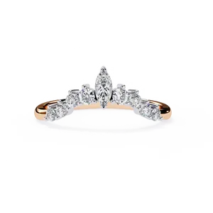 <b>Crown</b> Contour Marquise Center Lab Grown Diamond <b>Tiara</b> Band 10K 14K 18K Solid Gold Unisex Ring IGI Certified Fine Jewelry Gift - Product Image 5