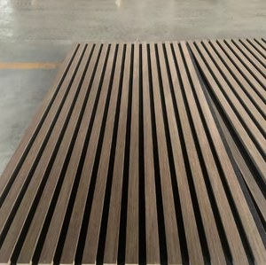 Paneles de Pared de Madera Maciza y MDF con Diseño Curvo, Paneles Acústicos de Chapa de Madera Impermeables para Insonorización de Villas y Hoteles - Product Image 1